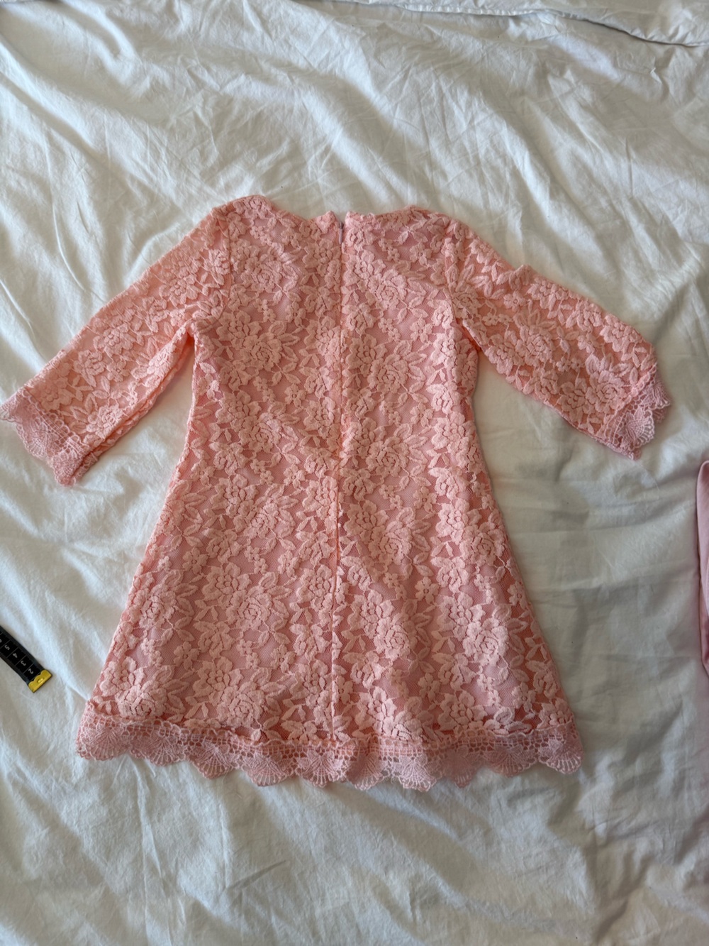 Girls' Pink Lace A-Line Dress